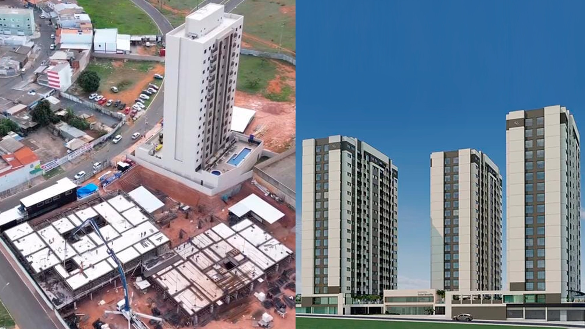 Locação de fôrmas para laje maciça Sistema Planex nas torres Solar Brasilis no Distrito Federal